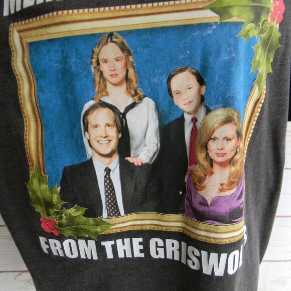 NATIONAL LAMPOON'S MERRY CHRISTMAS FROM THE GRISWOLD'S GRAY T-SHIRT SZ XL UNISEX - Picture 2 of 4